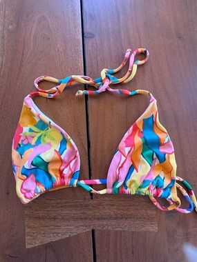 Pac Sun Sydni Triangle Bikini Top Multicolor Adjustable Size S